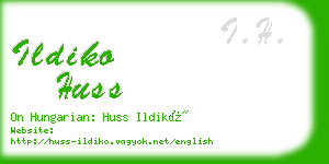 ildiko huss business card